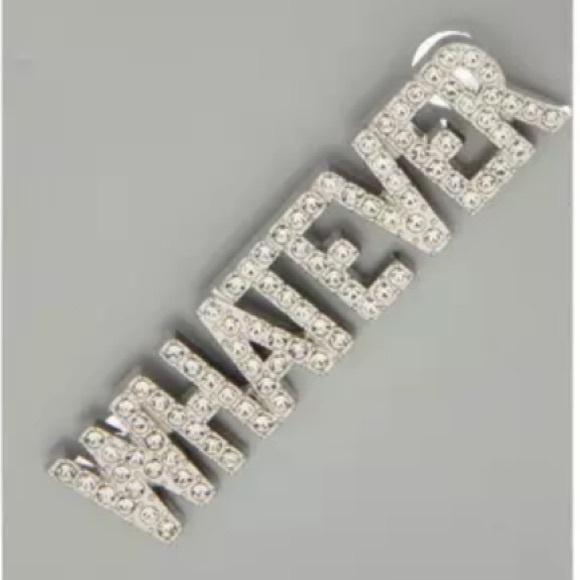Rhinestone Whatever Brooch, Lapel Pin for Jackets, Backpacks, Blazers - Picture 3 of 3